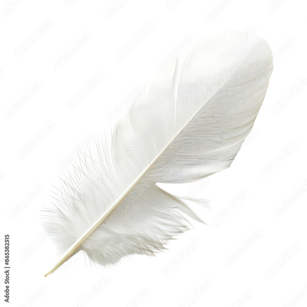 Single white feather isolated on white background Single white feather isolated on white background
