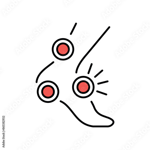 Neuropathy line black icon. Sign for web page, mobile app,