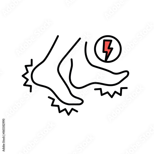 Restless legs syndrome line black icon. Sign for web page, mobile app,