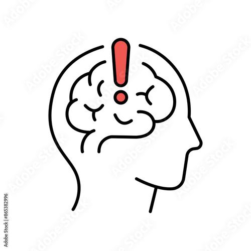 Stroke disease line black icon. Sign for web page, mobile app,
