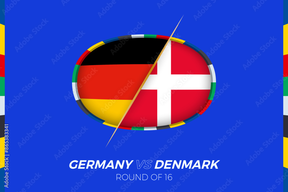 Fototapeta premium Germany vs Denmark football match icon
