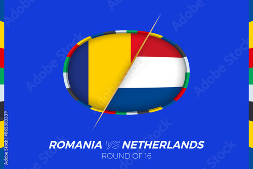 Romania vs Netherlands football match icon