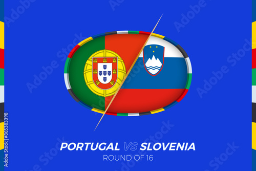 Portugal vs Slovenia football match icon