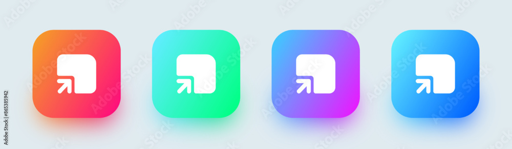 Login solid icon in square gradient colors. Sign in symbol vector illustration. Login solid icon in square gradient colors. Sign in symbol vector illustration.
