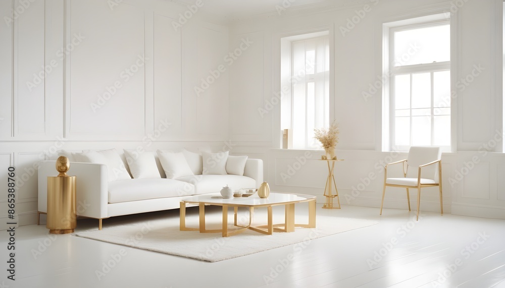 Fototapeta premium Photo interior modern design room 3d illustration