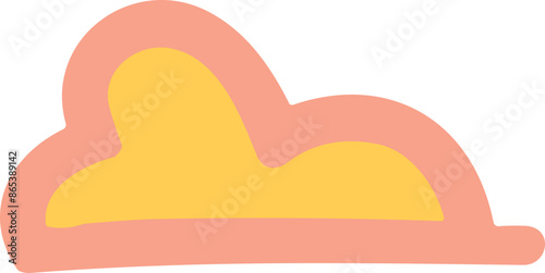 illustration of a pink and yellow cloud