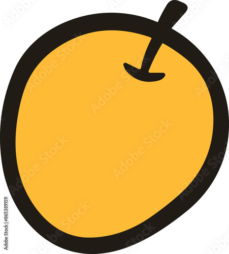 mango fruit illustration icon logo