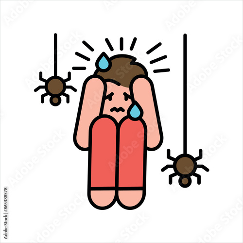 Phobias line color icon Sign for web page