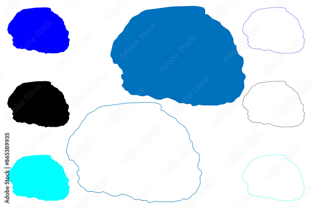 Lake Oskjuvatn (Iceland) map vector illustration, scribble sketch Lake Öskjuvatn or Askja Lake map Lake Oskjuvatn (Iceland) map vector illustration, scribble sketch Lake Öskjuvatn or Askja Lake map