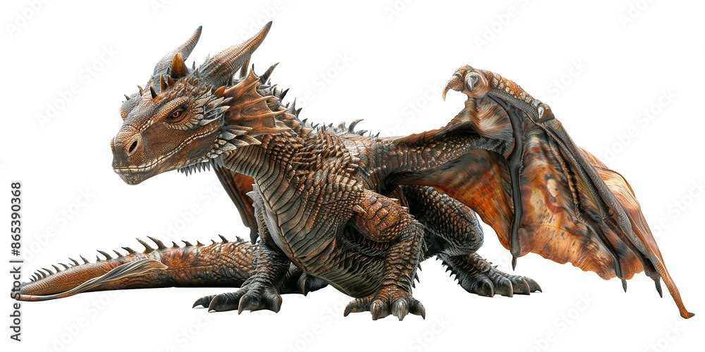Fototapeta premium Dragon isolated on transparent or white background 