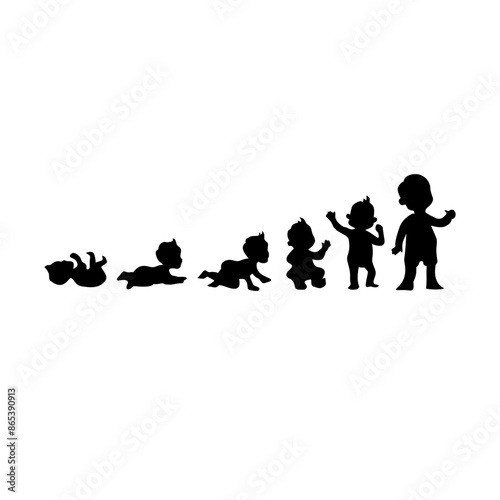 Silhouette of toddler growth