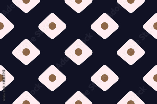Diamond shape background classic black white pattern abstract geometric motif. Small square tiles ornament. Modern fashion fabric design textile swatch ladies dress, men's shirt allover print block.