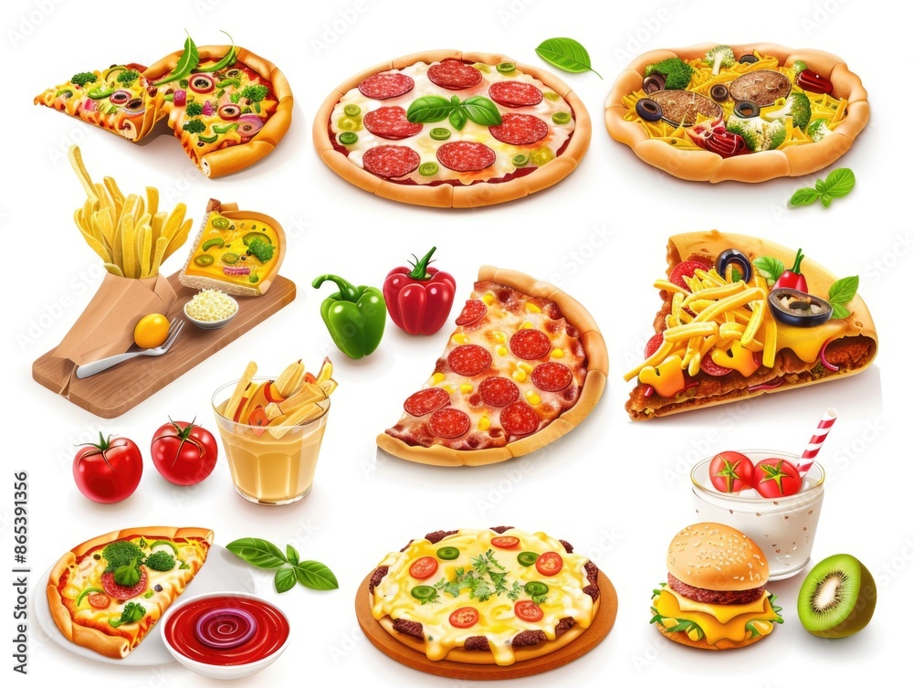Variety of Pizzas and Drinks Variety of Pizzas and Drinks