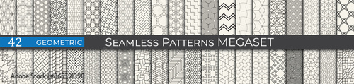 Hipster geometric pattern backdrop collection. Black and white monochrome print patterns.