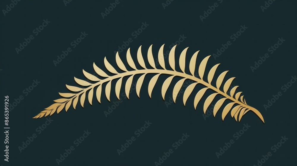Obraz premium A stylized illustration of a fern frond in the bold, graphic style of Art Deco, capturing the elegance and geometric forms of the era.