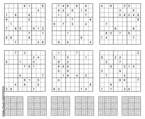 Sudoku game set  with solutions.