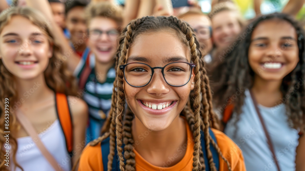 Diverse Group of Happy Teenagers Smiling Together Diverse Group of Happy Teenagers Smiling Together