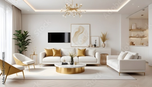 Photo interior modern design room 3d illustration