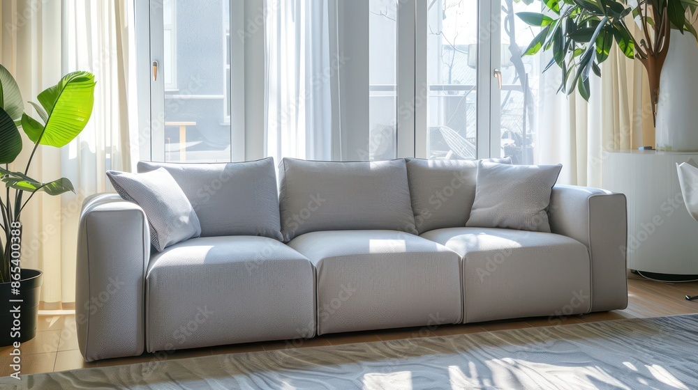 Fototapeta premium comfy couch sofa in living room interior, modern living room