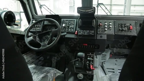 military vehicle at the factory
