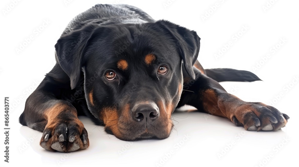 Rottweiler on a White Background Rottweiler on a White Background