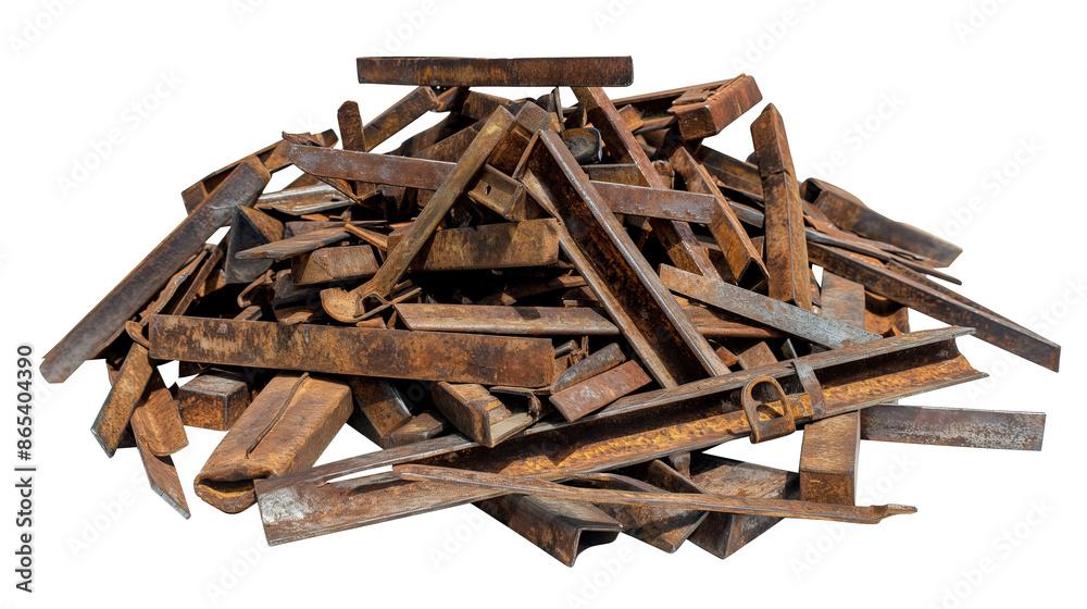 side view on pile of scrap metal on white background
side view on pile of scrap metal on white background