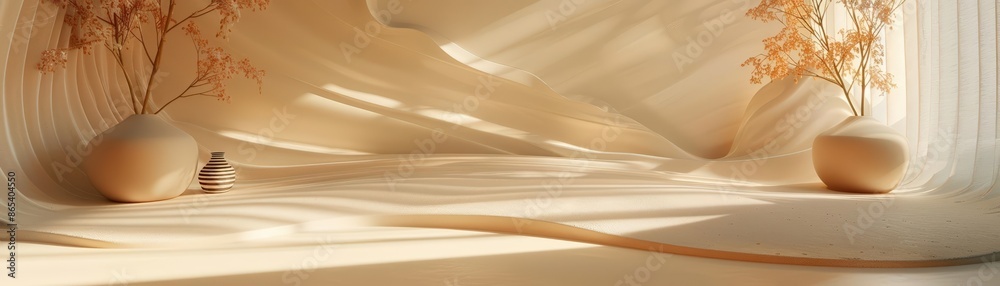 A minimalist model of a music therapy session, with soothing colors and gentle, flowing shapes creating a calm, healing atmosphere Banner for music therapy services A minimalist model of a music therapy session, with soothing colors and gentle, flowing shapes creating a calm, healing atmosphere Banner for music therapy services