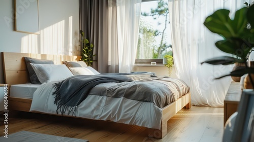 beautiful interior design home bedroom  cozy big bed