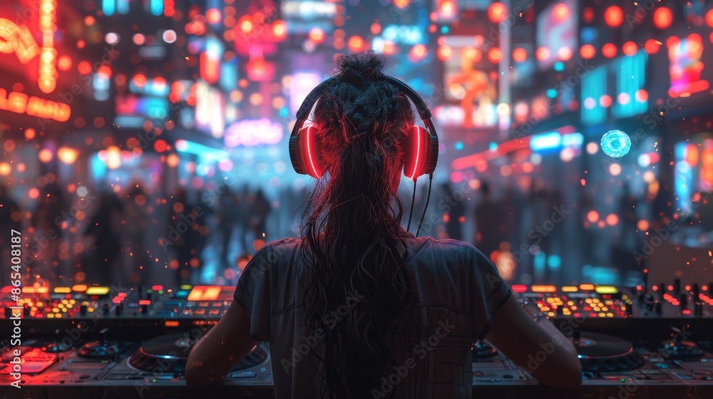 DJ in Neon City - Generative AI DJ in Neon City - Generative AI