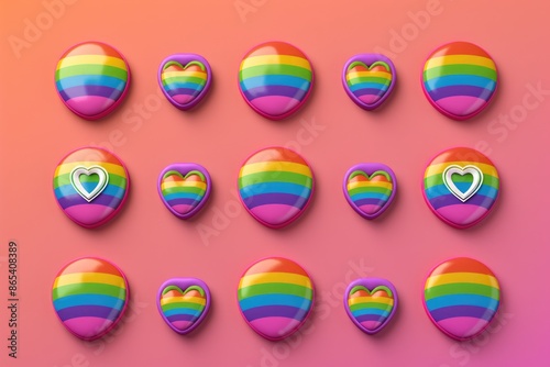 Free Download Heart Shaped Buttons Pink Background - GFXLoad