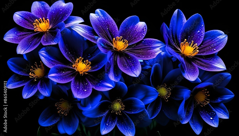 Nocturnal Elegance: The Radiance of Blue and Purple Blooms Nocturnal Elegance: The Radiance of Blue and Purple Blooms