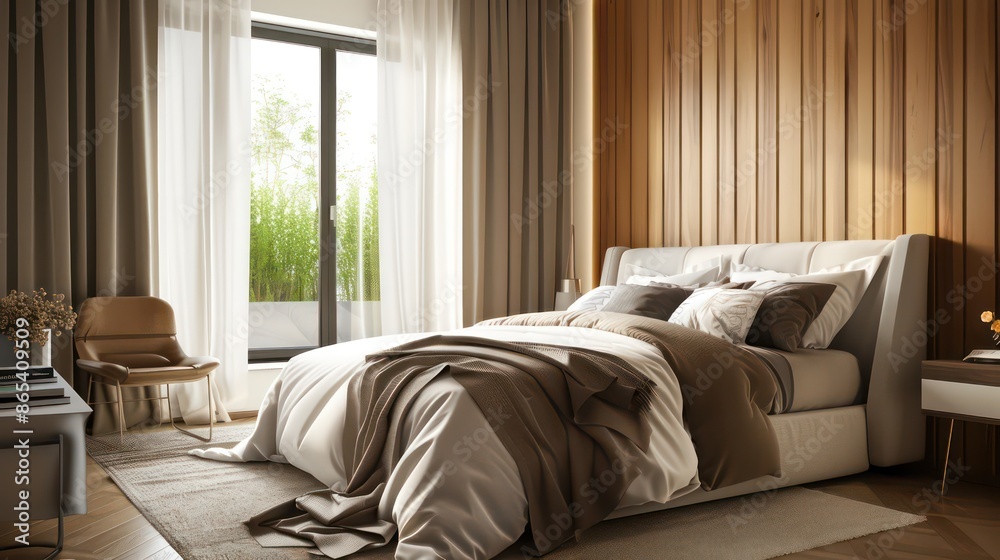 Fototapeta premium comfy home interior of a bedroom