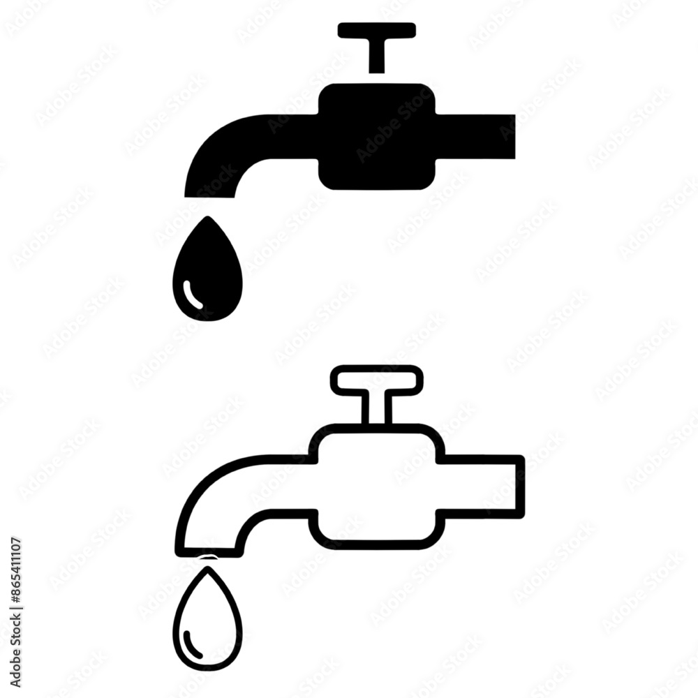 Faucet vector icon. Black illustration isolated on white background Faucet vector icon. Black illustration isolated on white background