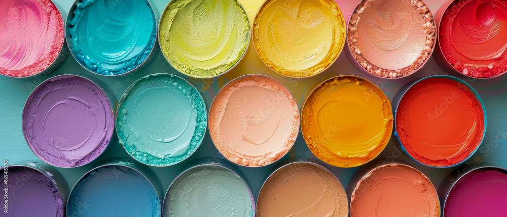 Colorful Paint Pots - Abstract Art Background Colorful Paint Pots - Abstract Art Background