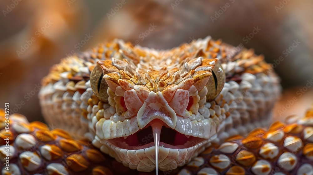 The fangs of a venomous bush viper snake. The fangs of a venomous bush viper snake.