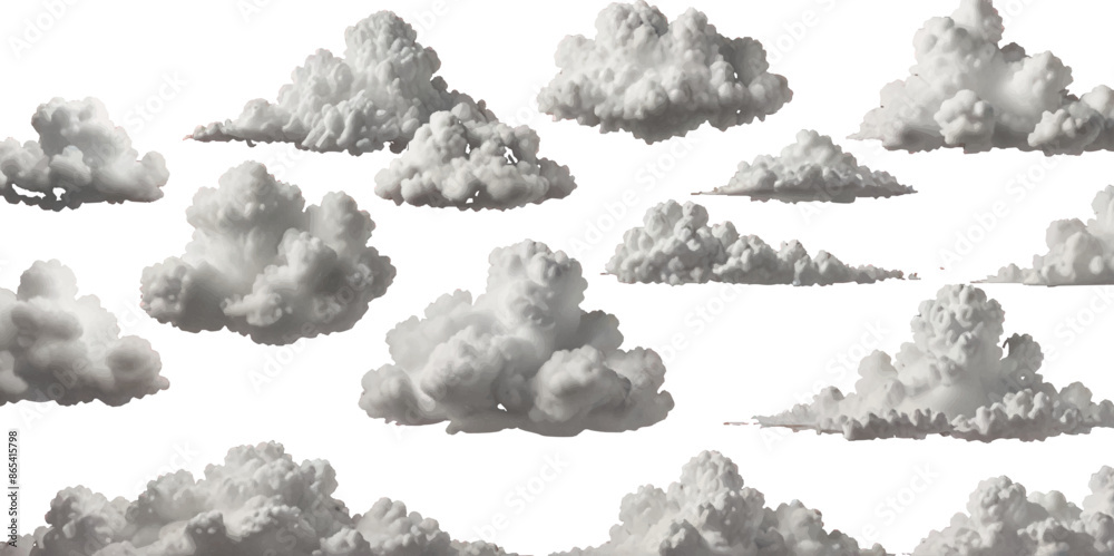 Vector set of realistic isolated clouds on the transparent background. Vector Illustration Vector set of realistic isolated clouds on the transparent background. Vector Illustration