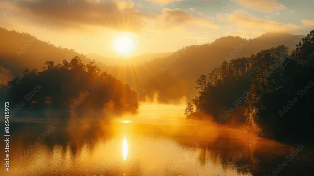 Obraz premium sunrise over the river