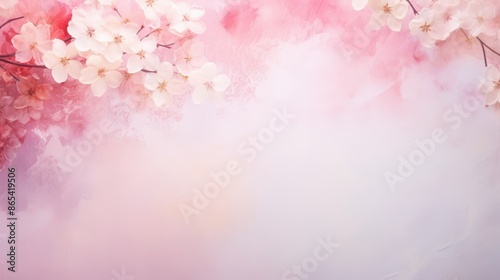 Delicate White Flowers on a Soft Pink Background