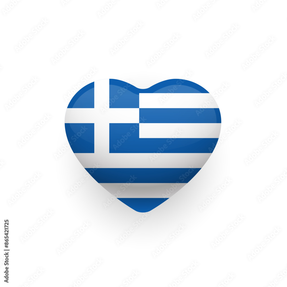 Greek flag shaped as heart icon design. National pride of Greece. Vector illustration. Greek flag shaped as heart icon design. National pride of Greece. Vector illustration.
