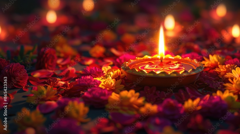 Candle with flowers Candle with flowers