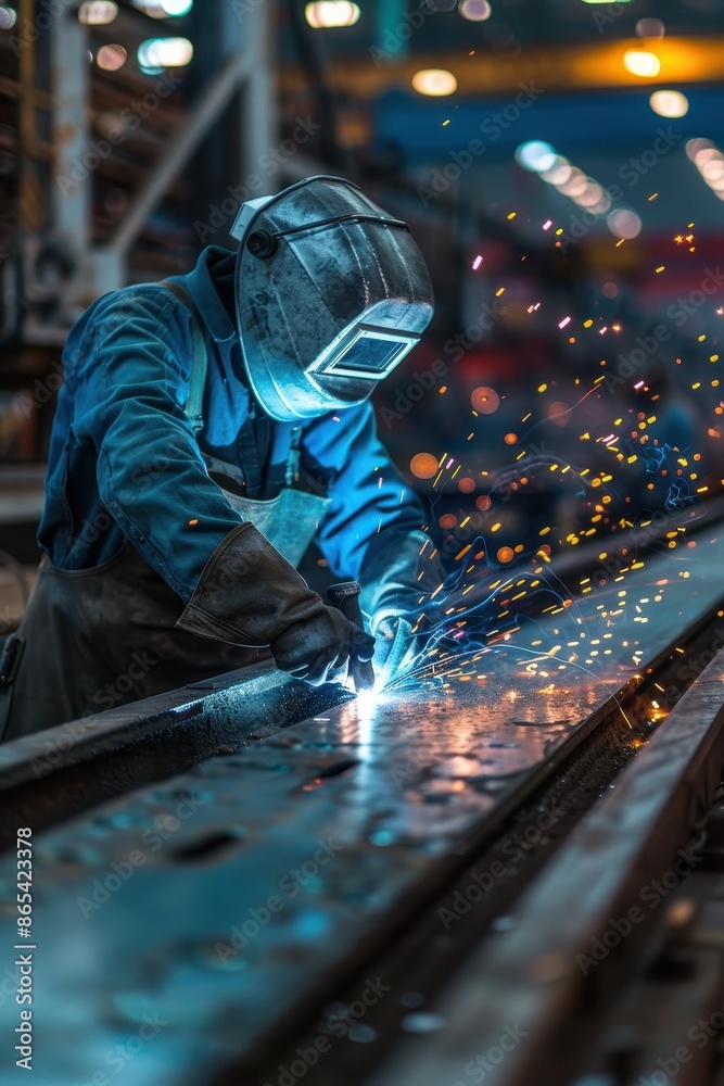 Industrial welder wearing protective gear Industrial welder wearing protective gear