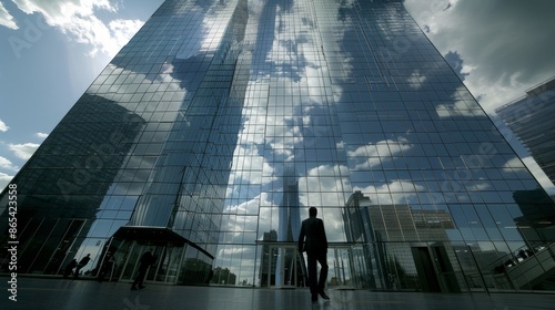 Modern Architecture and a Silhouetted Figure