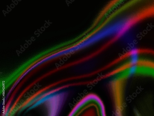 abstract colorful background texture lines waves design with black background, grainy and blurred texture 