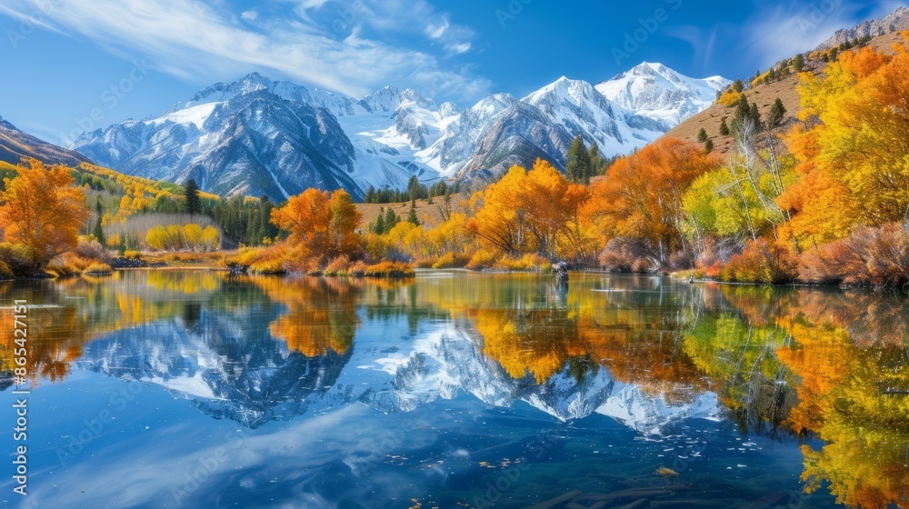Obraz premium Mountain Reflections in Autumn