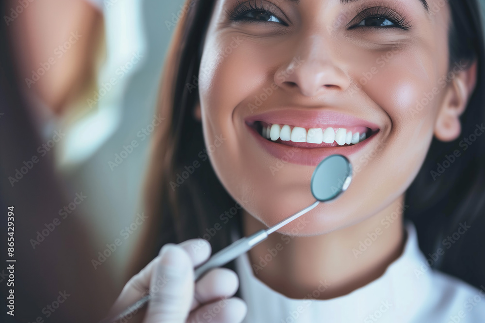 Close-up of woman having her teeth examined Close-up of woman having her teeth examined