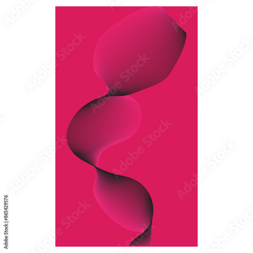 Pink and black color stripes. Pink and black gradient smooth wave liners design.