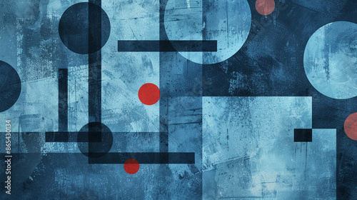 Dark blue & light blue Suprematism art background 