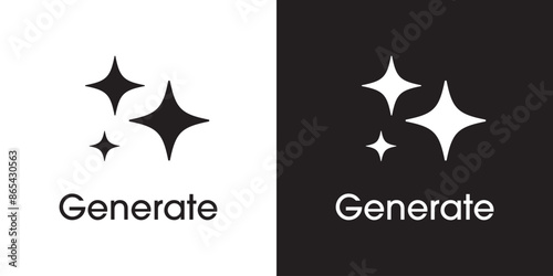 Generate AI icon. Artificial intelligence and Machine learning technology concept. AI enters by command prompt to generate ideas. Chat with AI. Icon element for app and web. Vector illustration.