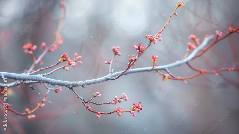 March tree branches with buds Floral spring backdrop Delicate artistic tree branch photo March tree branches with buds Floral spring backdrop Delicate artistic tree branch photo