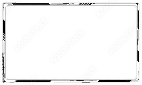Hud frames black user interface elements design modern technology futuristic control panel screen digital hologram window gaming menu touching cyber monitor set on white background vector